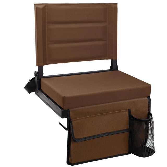 Asiento portátil para estadio Maeytau con cojín acolchado y respaldo