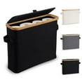 thumbnail image 2 of Ikohbadg Toilet Paper Storage Basket with Lid, Bamboo Toilet Paper Storage Holder Stand Organizer for Bathroom, Toilet Paper Storage Box Container with Handle, Toilet Tissue Storage Bin, Black, 2 of 6