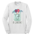 thumbnail image 2 of Wild Bobby, Y'all Is Not Word It's A Word Southern Artsy Jar with Flowers Pop Culture Mens Long Sleeve Shirt, White, Large, 2 of 3