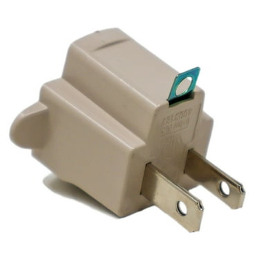 Electrical Ground Adapter 2 Prong Outlet to 3 Prong Plug AC ETL LISTED