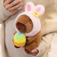 thumbnail image 2 of Creative Bunny Plush Toy Easter Capybara Cos Rabbit Stuffed Animal Doll Fun Gift ( Hat Can Be Removed!), 2 of 10