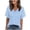 #0215-Light Blue, variant on Puyaiuu Women's Short Sleeve Ruffle Tops, Casual V Neck Blouses with Floral Print, Soft Lightweight Fabric Tees for Spring, Cute Frilly Shirts for Summer Daily Wear Gift