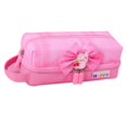 thumbnail image 3 of Estuche para lápices de gran capacidad con almacenamiento en capas, decoración de lazo, tela Oxford, estuche de papelería para niñas, escuela, color rosa, 3 of 12
