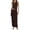 Brown, variant on Women’S One Shoulder Sleeveless Ruched Maxi Dress, Waist Cut Out Bodycon Floor Length Summer Evening Dress, Soft Stretchy Polyester Fabric, 1pc, Sizes XXS To XXXXXL