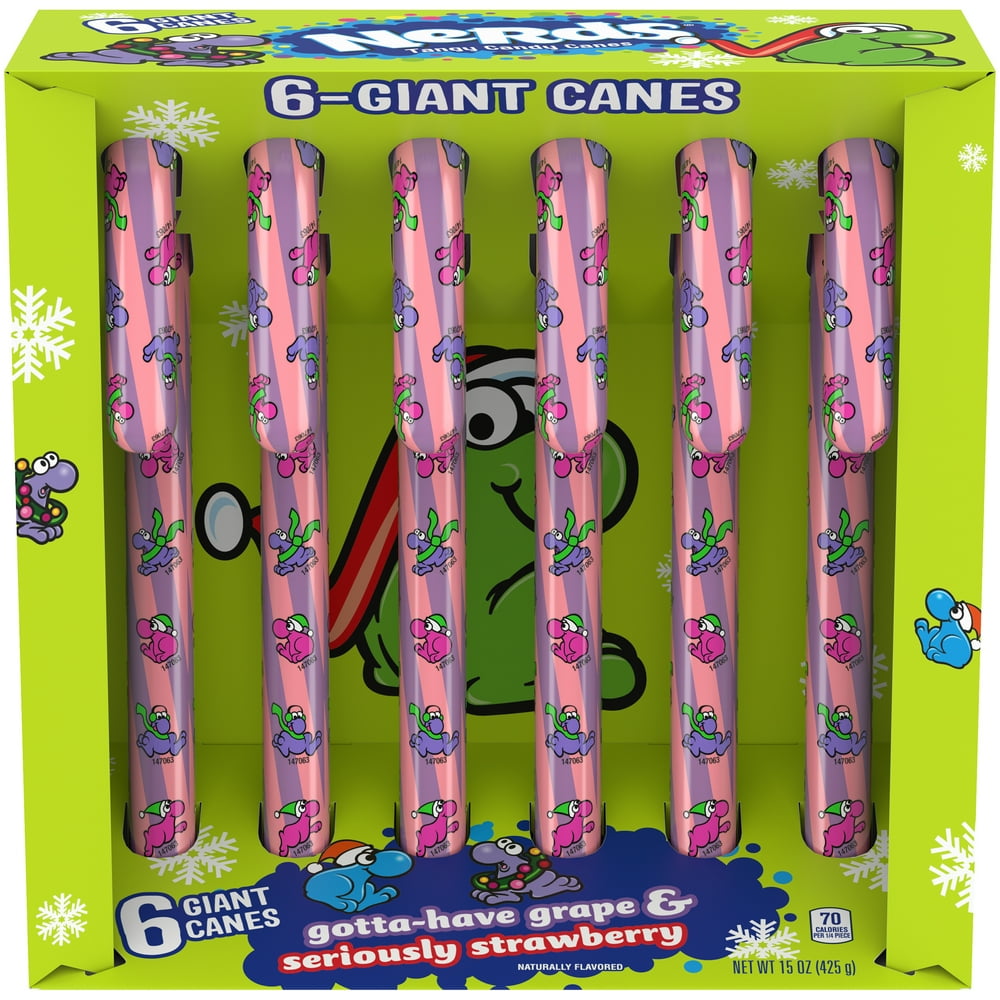 Nerds Giant Holiday Candy Canes, 15 Oz (6 Count)