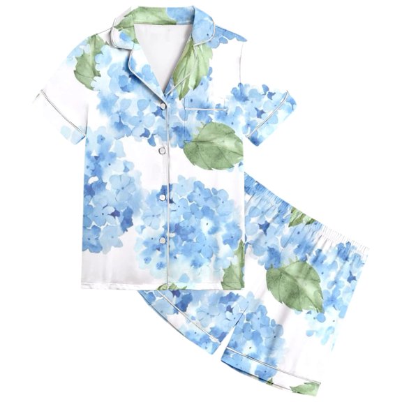 BOOMNY Baby Girls 2 Peice Pajamas Sets Graphic Short Sleeve Buttons Sleepwear Tops Shorts Pjs Set for Kids Cozy Loungewear Homewear