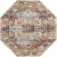 thumbnail image 1 of Unique Loom Isabella High-Low Pile Border Rug 5' x 5' Octagon Ivory/Multi, 1 of 2