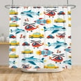 thumbnail image 4 of SUNOLIFE Helicopter Aircraft Shower Curtain Kids Boys Waterproof Fabric Bathroom Curtain Set 47x64 in, 4 of 4