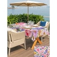 thumbnail image 5 of Outdoor Tablecloth with Umbrella Hole for Patio/Picnic/Party/Camping, Purple Pink Floral Waterproof Table Cloth Rectangle Table Cover Washable, Spring Watercolor Country Flower (54"x 80"), 5 of 8
