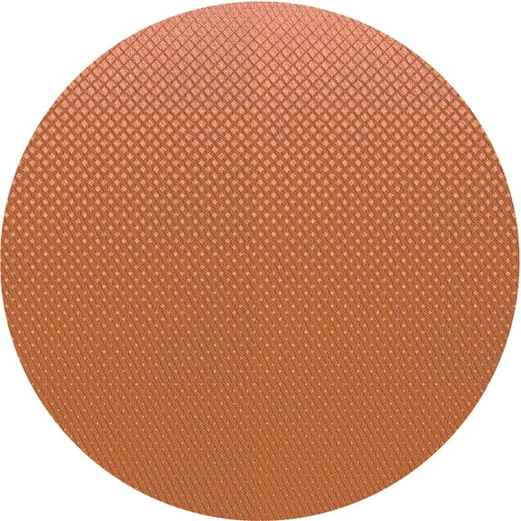 Ahgly Company Indoor Round Patterned Orange Red Orange Area Rugs, 4' Round