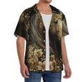 thumbnail image 4 of Fotbe Palatial Gold Pattern Horse print Short Sleeve Button Down Shirts for Men Casual Summer Beach Wrinkle Free Shirt-3X-Large, 4 of 7
