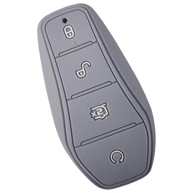 pitrice Étui en Silicone pour Clé de Voiture pour Byd Atto 3 Remplacement Haute Qualité Gris