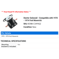 thumbnail image 2 of Starter Solenoid - Compatible with 1970 - 1974 Ford Maverick 1971 1972 1973, 2 of 2