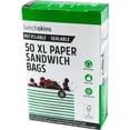 thumbnail image 3 of Lunchskins Recyclable & Sealable XL Sandwich Bags – 50 Count | Stripe Design | Eco-Friendly Food Storage Bags Made from Grease-Resistant Glassine Paper with Self-Adhesive Closure, 3 of 7