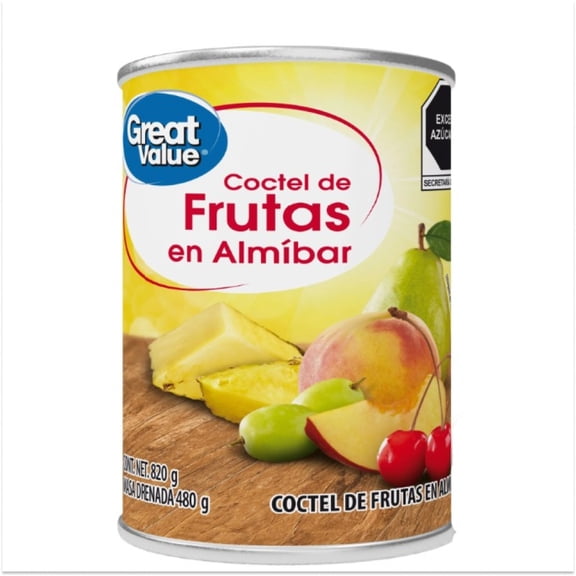Coctel de frutas Great Value en almíbar 820 g
