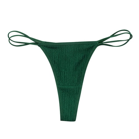

XINSHIDE Ladies Solid Color Panties Green G Strings Thongs 1-Pack Female Underpants
