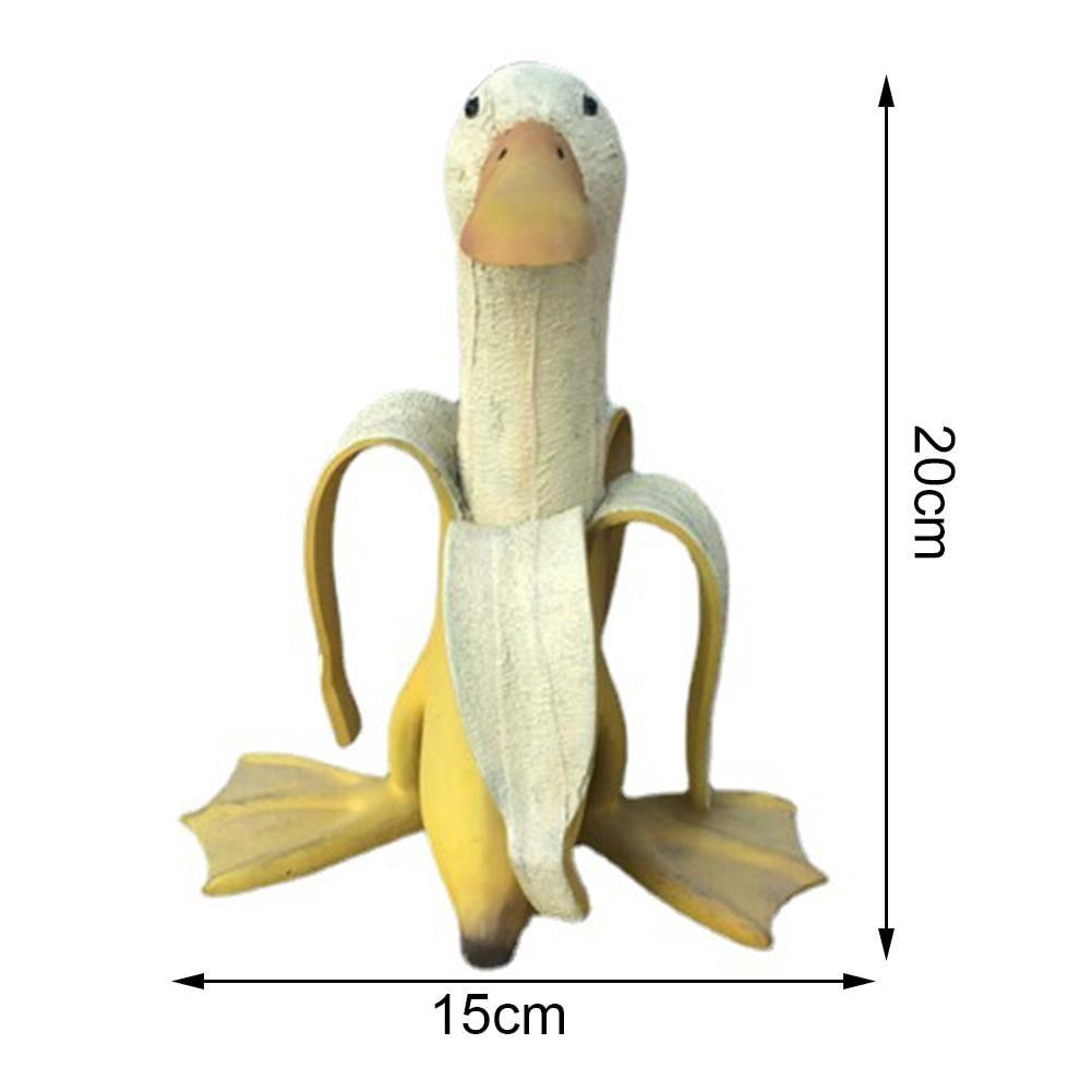 Wartleves Banana Duck Sculpture, Creative Banana Duck Art Statue Garden Yard Outdoor Decor