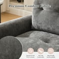 thumbnail image 5 of Chenille Swivel Accent Chairs, Mid Century Modern Barrel Chair with Side Pockets, Armchair Single Sofa Chair for Living Room, Bedroom, Gray, 5 of 8
