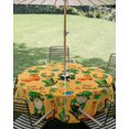 thumbnail image 3 of Outdoor Tablecloth with Umbrella Hole Zipper Saint Patrick's Day Round Tablecloth 60" Waterproof Outside Table Cloth Orange Gnomes Hat Boot Rainbow Clovers Patio Table Cover Tablecloths for Picnic, 3 of 8