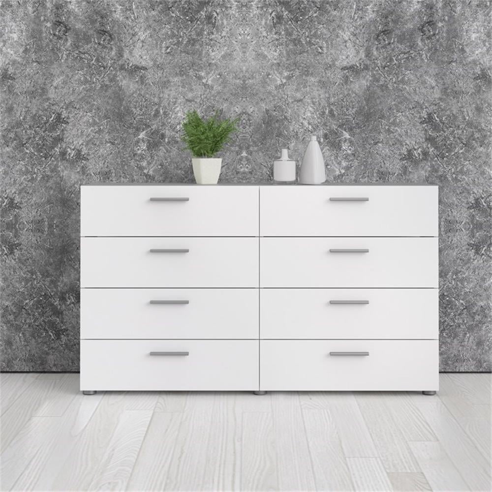 Home Square 3 Piece Wood Bedroom Set with Modern 8 Drawer