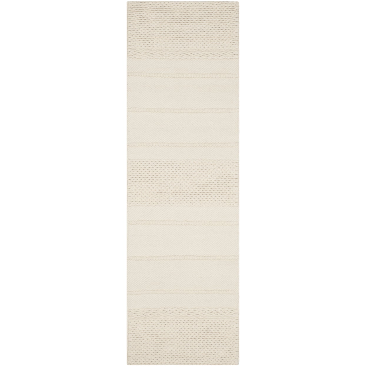 SAFAVIEH Natura Avery Solid Striped Braided Wool Area Rug, Natural, 8' x 10'