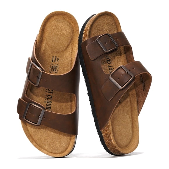 Sandalias planas de cuero genuino para mujer Project Cloud, talla 8.5