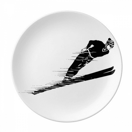 

Winter Sport Skiing Pattern Illustration Plate Decorative Porcelain Salver Tableware Dinner Dish