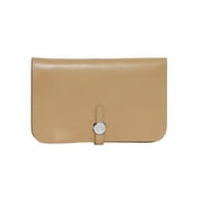 Womens Fashion "Moirae" Faux Leather Wallet w/ Pocket Purse - Orange