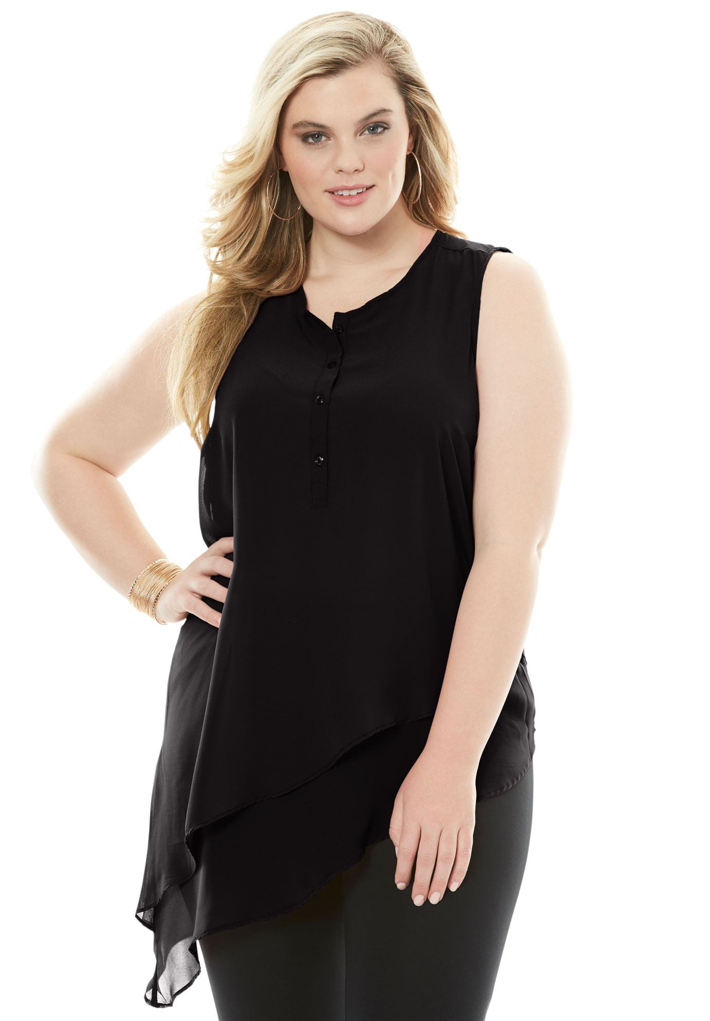 Roaman's Roaman's Plus Size Asymmetrical Tunic