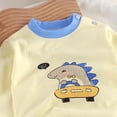 thumbnail image 4 of WRKEKC Girls Summer Outfits Print Long Sleeve Crew Neck Top Elastic Waist Pants Pajama Set Loungewear for Kids 0-8 Years, 4 of 5