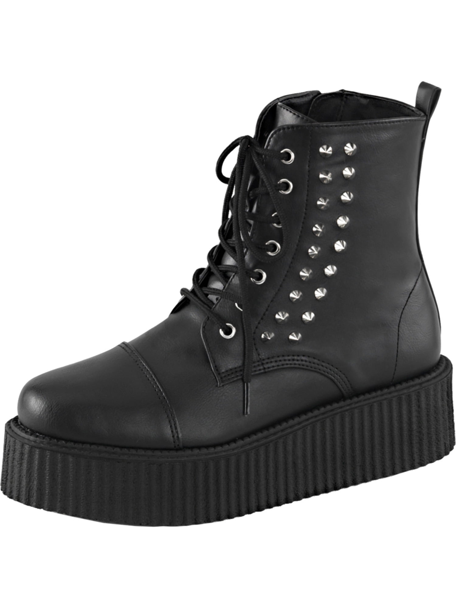 Demonia - Mens Gothic Boots Studded Booties Black Creepers Shoes Spikes ...