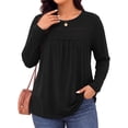 thumbnail image 2 of WellSize Plus Size Women Blouses Lace Long Sleeve Boho Tops Crew Neck Fall Shirts Trendy Tunic Blouses, 2 of 9