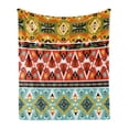thumbnail image 1 of Tribal Soft Flannel Fleece Throw Blanket, Love and Adventure Abstract Mountains Pattern with Art Print, Cozy Plush for Indoor and Outdoor Use, 70" x 90", Scarlet Mustard Blue, by Ambesonne, 1 of 6