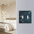 thumbnail image 4 of Yayeee Toggle Light Switch Wall Plate 2-Gang 4.56"x4.48" Decorative Outlet Cover, Dark Star Map, 4 of 7