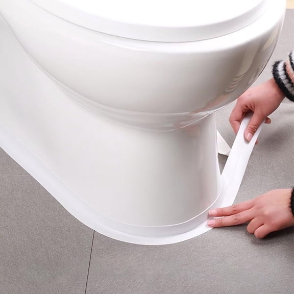 Genreen  1.5 in X10.5 ft  White Caulk Tape Self Adhesive Waterproof, Bathroom Peel & Stick Caulking Strip Floor Tile Wallpaper Toilet Tub Shower Wall Trim, Quick & Easy to Install in Minutes