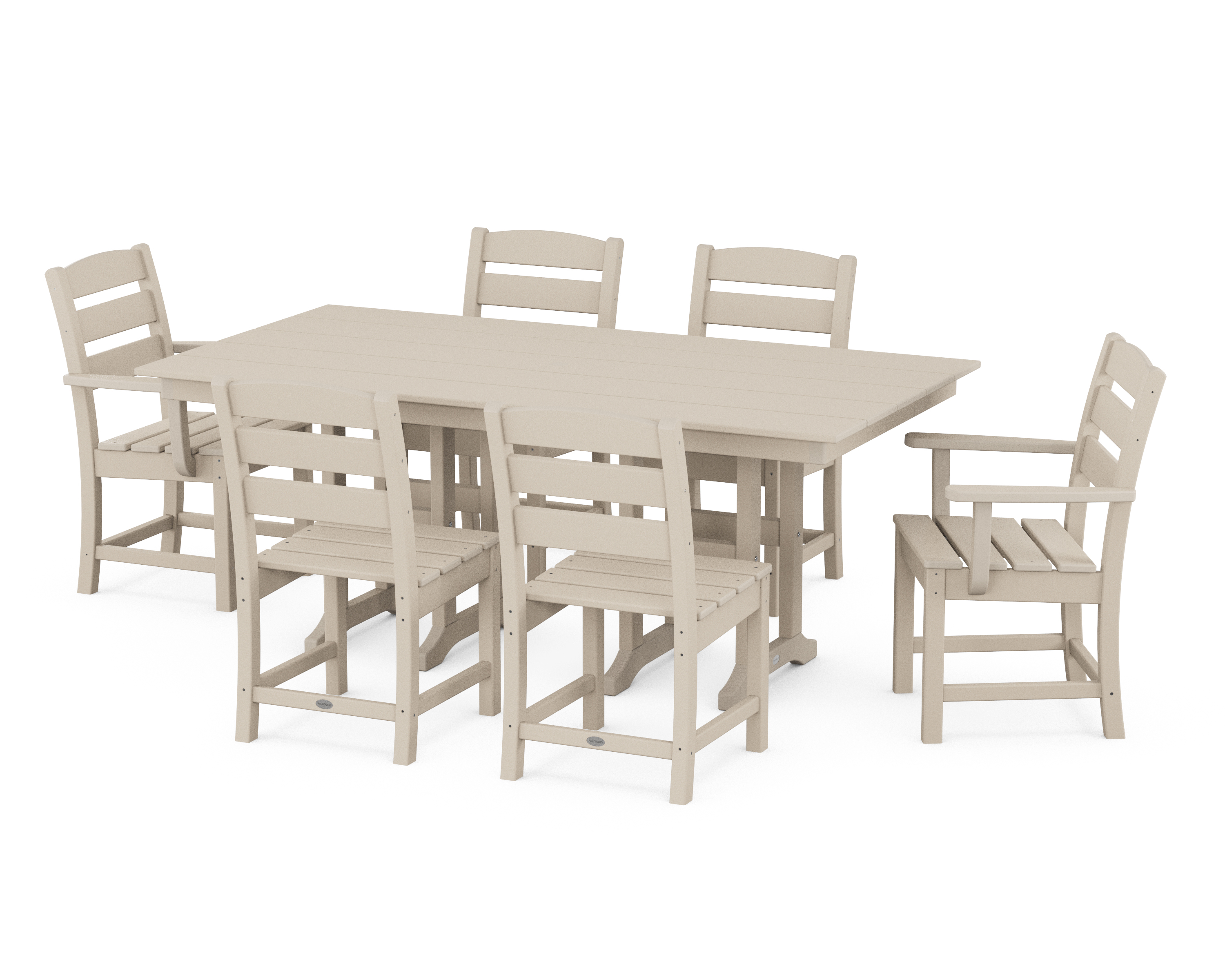POLYWOOD Lakeside 7-Piece Farmhouse Dining Set in Sand - image 1 of 1