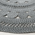 thumbnail image 3 of SAFAVIEH Cape Cod Donna Geometric Polyester Area Rug, Charcoal, 7' x 7' Round, 3 of 7