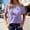 Purple, variant on Graphic Tennis Tees for Women Casual Wear T Shirt for Everyday Comfort Breathable Solid Top with Relaxed Fit Ideal for Spring Summer Autumn Blue L