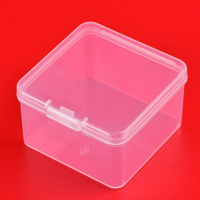 YANSION 6 Pack Small Plastic Box, 5.3x2.3x1.5 Stackable Mini Plastic  Storage Box with Lid, Clear Plastic Organizer Container for Jewelry Beads  Small Crafts Items Accessories 