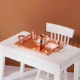 thumbnail image 5 of 10Pcs Mini House Accessories Miniature Rose Gold Metal Tea Lid Pot Cups Tray Set, 5 of 5