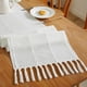 thumbnail image 5 of Camino de mesa de color sólido a rayas, tela de algodón y lino, mantel hecho a mano con borlas para mesa de centro, mantel largo para el hogar, 5 of 5