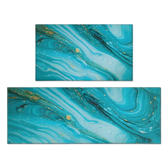 Travelydsg Kitchen Mats for Floor Sets Of 2, Washable Anti Fatigue Mat for Cushioned, Waterproof Kitchen Rugs, Kitchen Mat for Home Kitchen Decor or Office 17"x30" 17"x47"