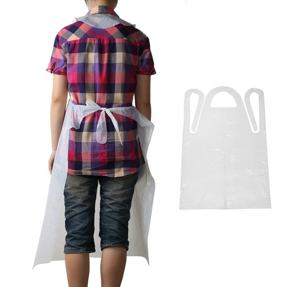 Hatatit 100PCS 24" X 35" Clear Poly Disposable Aprons, Aprons for Commercial or Household