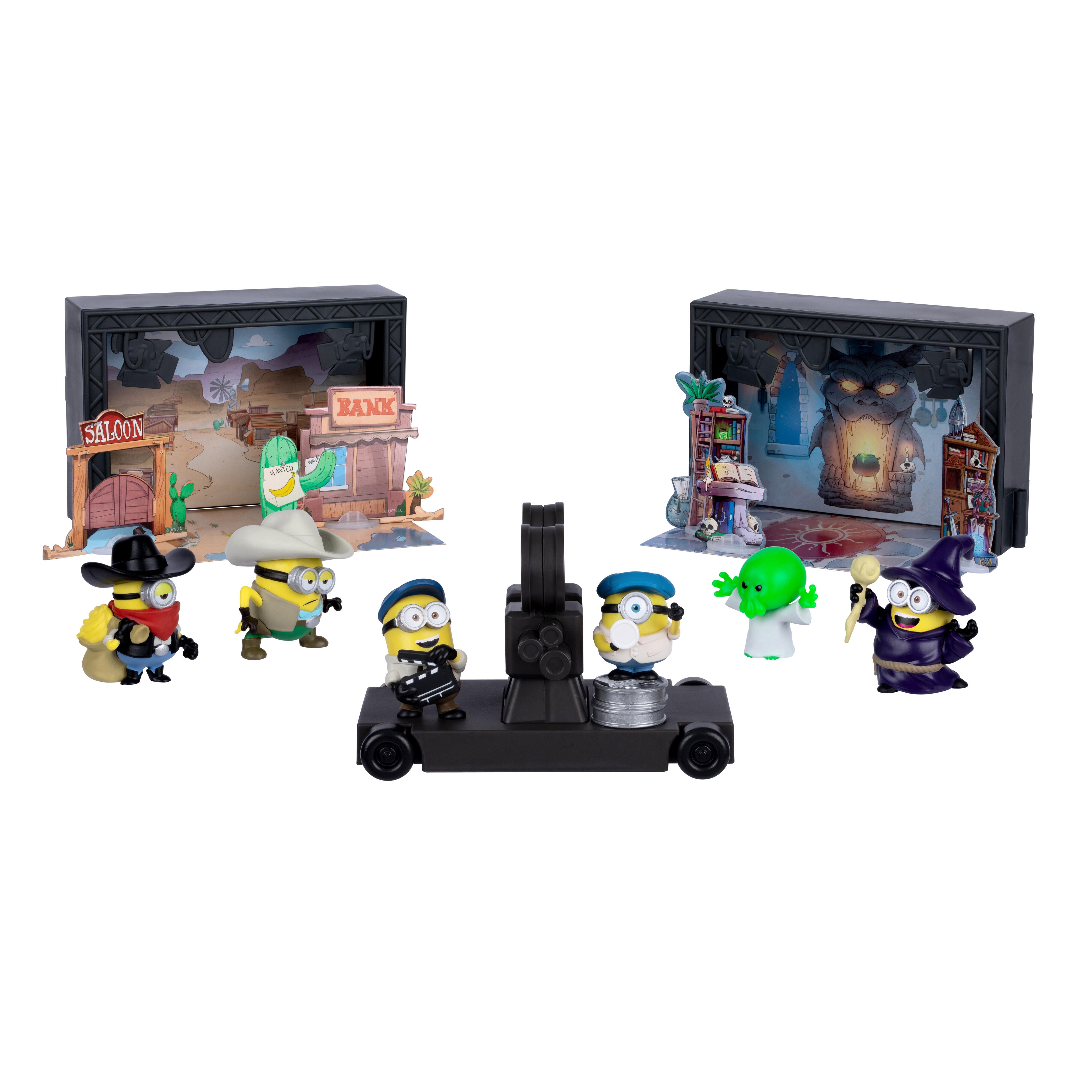 Illumination's Minions & Monsters Backlot Studio Set, Includes 2 Sound Stages, 6 Cast & Crew Mini Figures, and 6 Themed Stage Props , Ages 4+