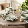 thumbnail image 5 of over&back Rim Dinnerware Set - Stoneware Dishes - Comes with 4 Dinner Plates, Salad Plates, Cereal Bowls, and Dinner Bowls - 16-Piece All-Occasion Place Settings - Serves Four - Semi-Matte Sage, 5 of 8