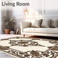 thumbnail image 2 of ODIKA 6'x9' Machine Washable Non-Slip Area Rug, Vintage Medallion Revival with Ornate Scrollwork Accents High Traffic Rug with Pad, Brown, 591418, 2 of 8