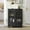 Black, variant on Leumius Minimalist White Buffet Cabinet with Double Glass Doors and Drawer, Modern Wooden Storage Sideboard Cupboard for Living room Dining Room Hallway Entryway