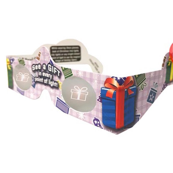5 3D Christmas Glasses - A Fun Christmas Experience! Turn Holiday Lights Into Magical Images. At Every Point Of Light See GIFTS!