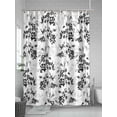 thumbnail image 5 of Fsddascl Black Gray Botanical Shower Curtain Set - 54" x 78" Washable Bathtub Curtain with 12 Hooks, Vintage Nature Flower Waterproof Fabric Stall Shower Curtains for Bathroom/Bathtub Décor, 5 of 6
