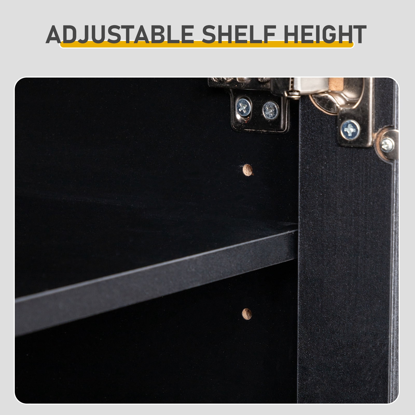 Shoe Cabinet with USB LED Light Strip 24-Key Remote Control Adjustable Shelves Translucent Polycarbonate Doors High Feet Entryway Storage Organizer